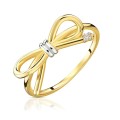 Złoty Pierścionek Kokietka z kokardką