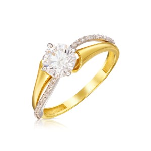 Złoty pierścionek PIĘKNY duży kamień pr. 333 3.1581