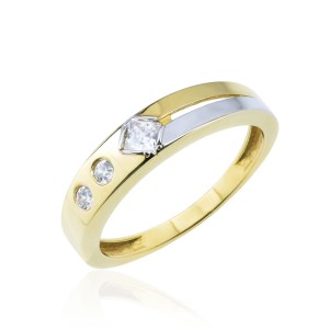 Złoty pierścionek pr. 333 cyrkonie obrączka 3.1460
