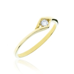 Subtelny i piękny złoty pierścionek pr. 333 cyrkonia 2.949