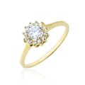 Złoty pierścionek pr. 333 kwiatek cyrkonie 3.1528