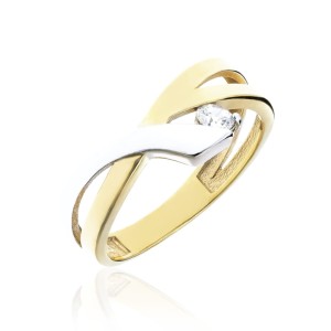 Złoty pierścionek pr. 333 modny przeplatany wzór 2.1126 12