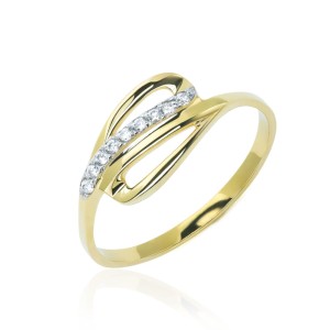 Złoty pierścionek pr. 333 piękna fala celebrytka 2.1341