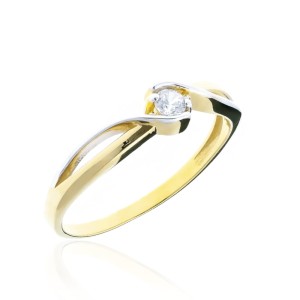 Złoty pierścionek pr. 333 przeplatany 1.683