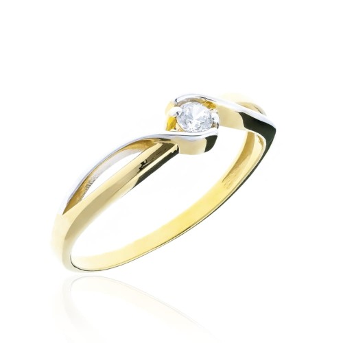 Złoty pierścionek pr. 333 przeplatany 1.683