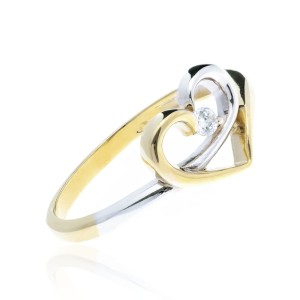 Złoty pierścionek pr. 333 wzór serce cyrkonie 1.601