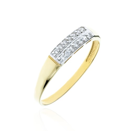 Złoty pierścionek pr. 333 z cyrkoniami obrączka 2.1337