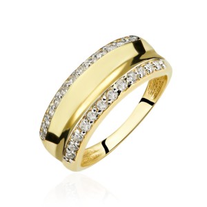 Złoty pierścionek pr. 333 z kamieniami obrączka 3.1634