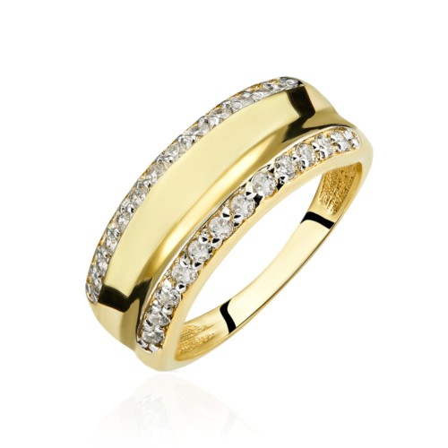 Złoty pierścionek pr. 333 z kamieniami obrączka 3.1634