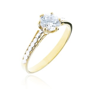 Złoty pierścionek pr. 333 zdobienie cyrkonia 2.1001