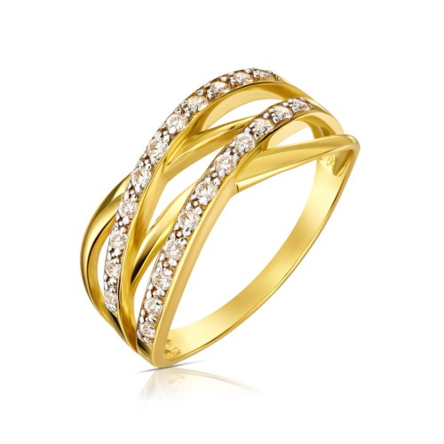 Złoty pierścionek przeplatany