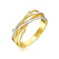 Złoty pierścionek przeplatany