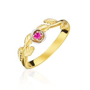 Złoty pierścionek Rosa Czerwony pr. 333 1.1052r
