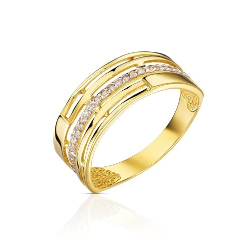 Złoty pierścionek Szeroka Obrączka