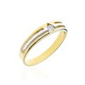 Złoty pierścionek z cyrkonią obrączka paski 2.509