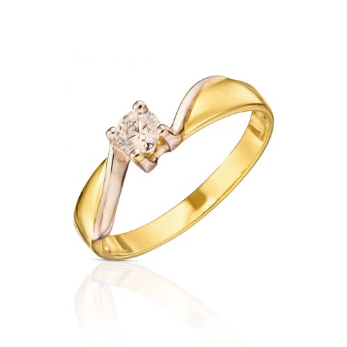 Złoty pierścionek z cyrkonią