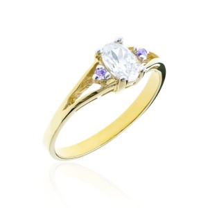 Złoty pierścionek z markizą F pr. 333 2.1249f