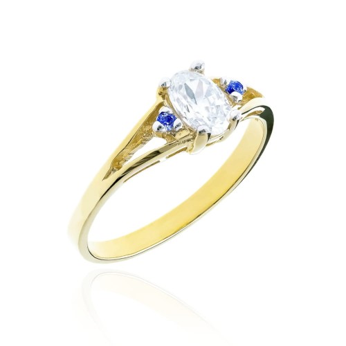 Złoty pierścionek z markizą N