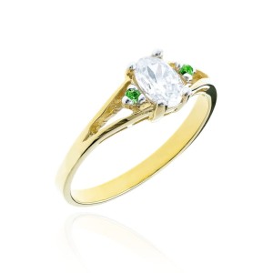 Złoty pierścionek z markizą z pr. 333 2.1249z