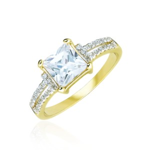 Złoty pierścionek zaręczynowy pr. 333 duży kamień 3.1585