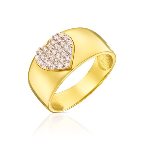 Złoty pierścionek SERCE