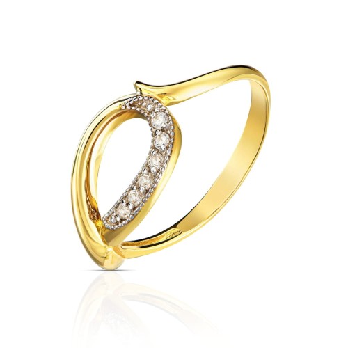 Złoty pierścionek Przeplatany