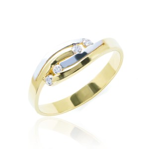 Złoty pierścionek pr. 333 z cyrkoniami 3.1442