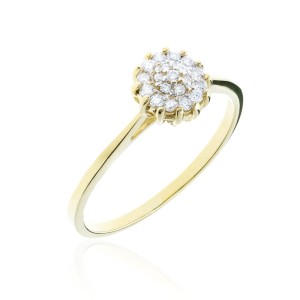 Złoty pierścionek pr. 333 cyrkonie kwiat 2.1336