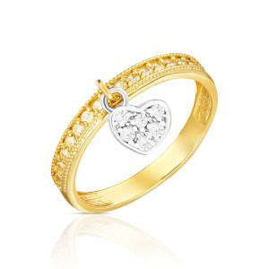 Złoty pierścionek Wiszące Serduszko pr. 333 1.968