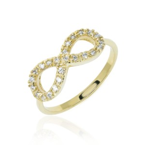 Złoty pierścionek pr. 333 nieskończoność infinity 3.1536