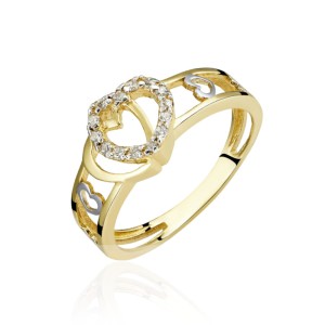 Złoty pierścionek pr. 333 dwa serca 3.1630