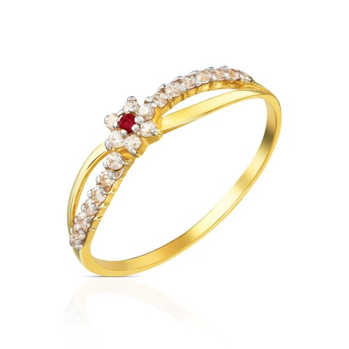 Złoty pierścionek Ukochany rubinowy