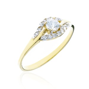 Złoty pierścionek pr. 333 z cyrkoniami 2.1343