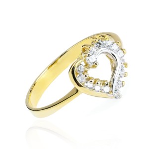 Złoty pierścionek pr. 333 kamienne serce 2.1189