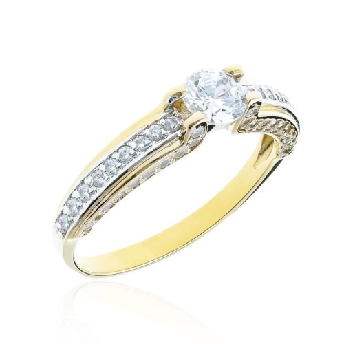 Złoty pierścionek pr. 333 bogate zdobienie cyrkonie 2.1127