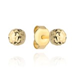 Kolczyki kulki super lekkie diamentowane 7 mm pr. 585