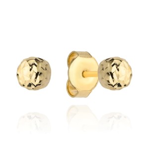 Kolczyki kulki super lekkie diamentowane 7 mm pr. 585