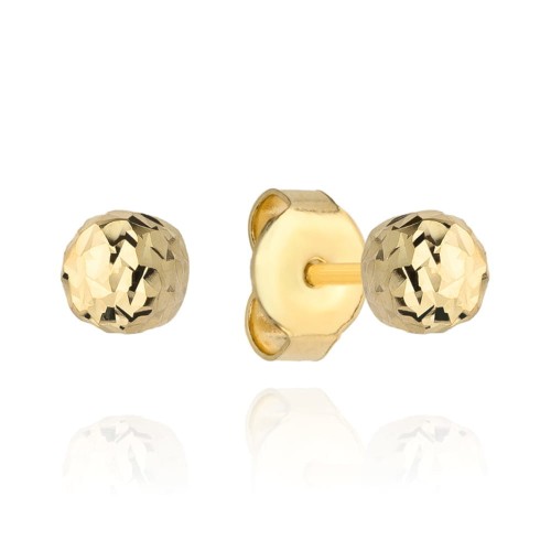 Kolczyki kulki super lekkie diamentowane 7 mm pr. 585