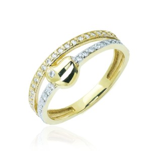 Złoty pierścionek pr. 333 kamienie małe serce 3.1532