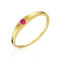 Złoty pierścionek rubinowy kamień Obrączka