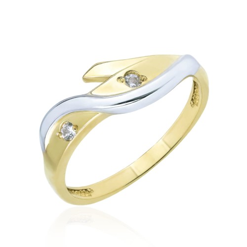 Złoty pierścionek pr. 333 przeplatany wzór fala 3.1449