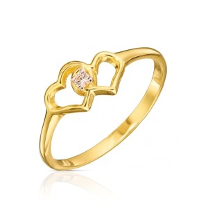 Złoty pierścionek  BIAŁE KAMIENIE pr. 333 1.1051