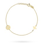 Gold globe and airplane bracelet