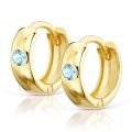 Złote kolczyki kółeczka błękitna cyrkonia pr. 333