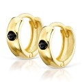 Złote kolczyki kółeczka czarna cyrkonia pr. 333