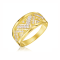 Złoty pierścionek BIAŁE KAMIENIE