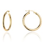 Kolczyki złote koła diamentowane na angielskim zapięciu