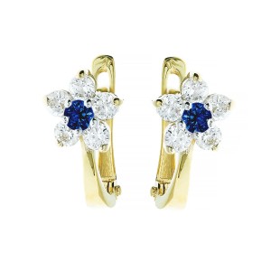 Złote kolczyki z niebieskimi cyrkoniami pr. 333 1.242n