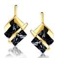 Złote kolczyki Przepaski czarne