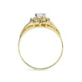 Modny złoty pierścionek pr. 333 z cyrkoniami markiza 2.982